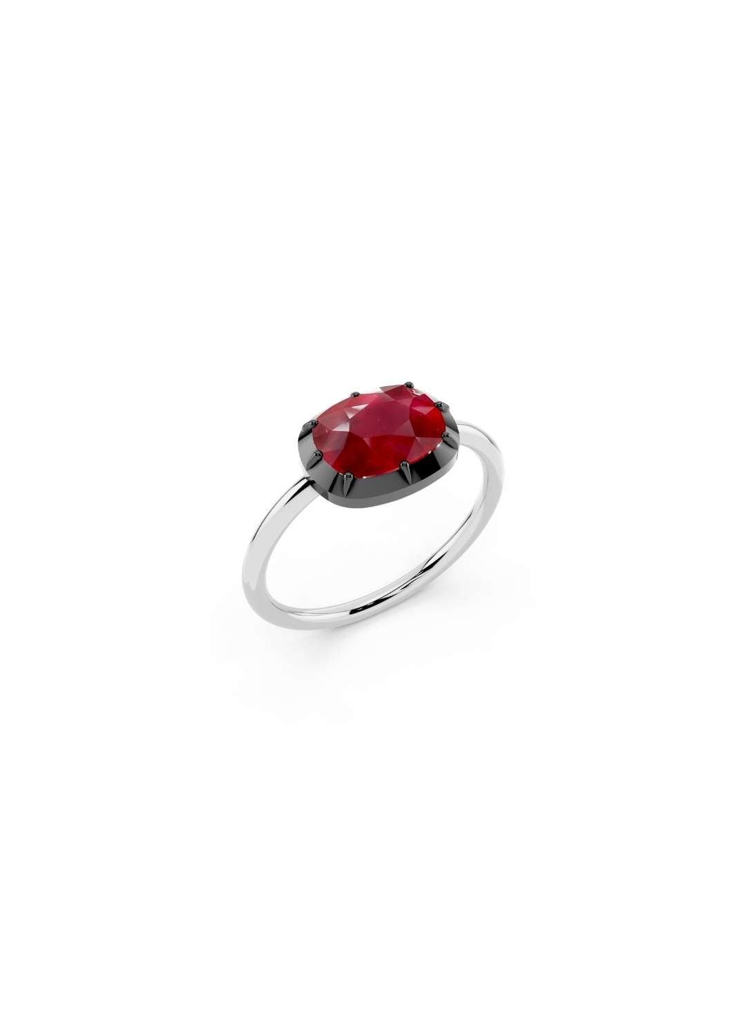 Cushion Cut Ruby Georgian Ring Image 9