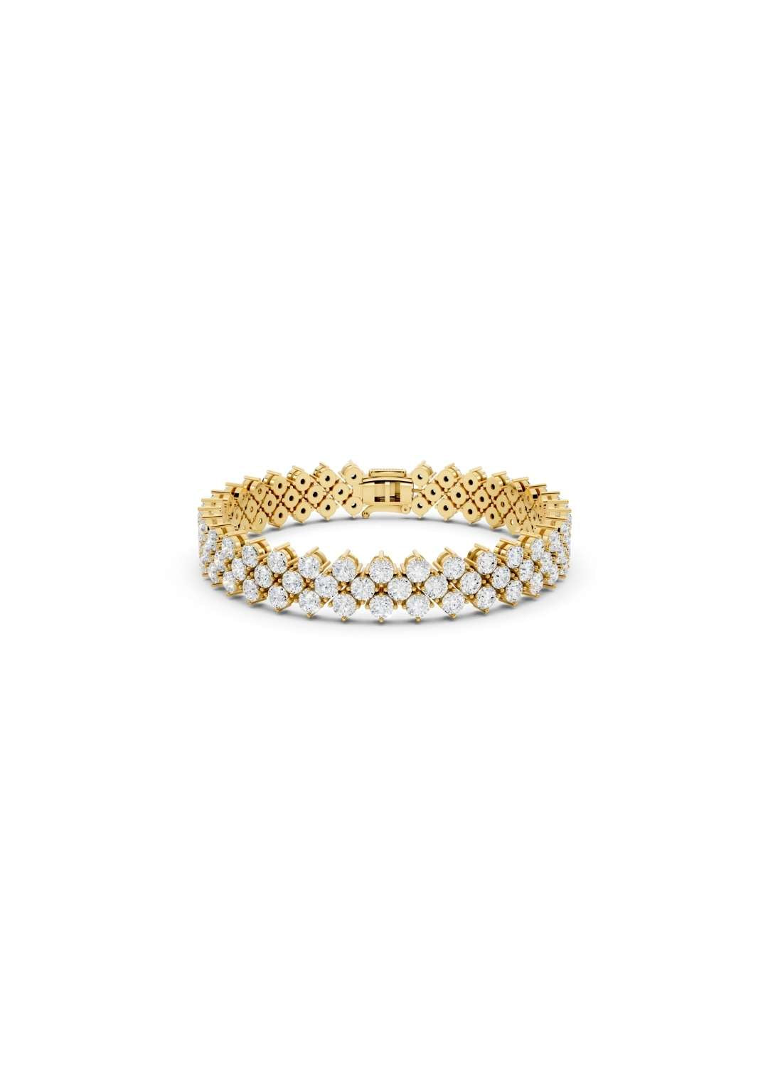 Diamond Cluster Tennis Bracelet Image 1
