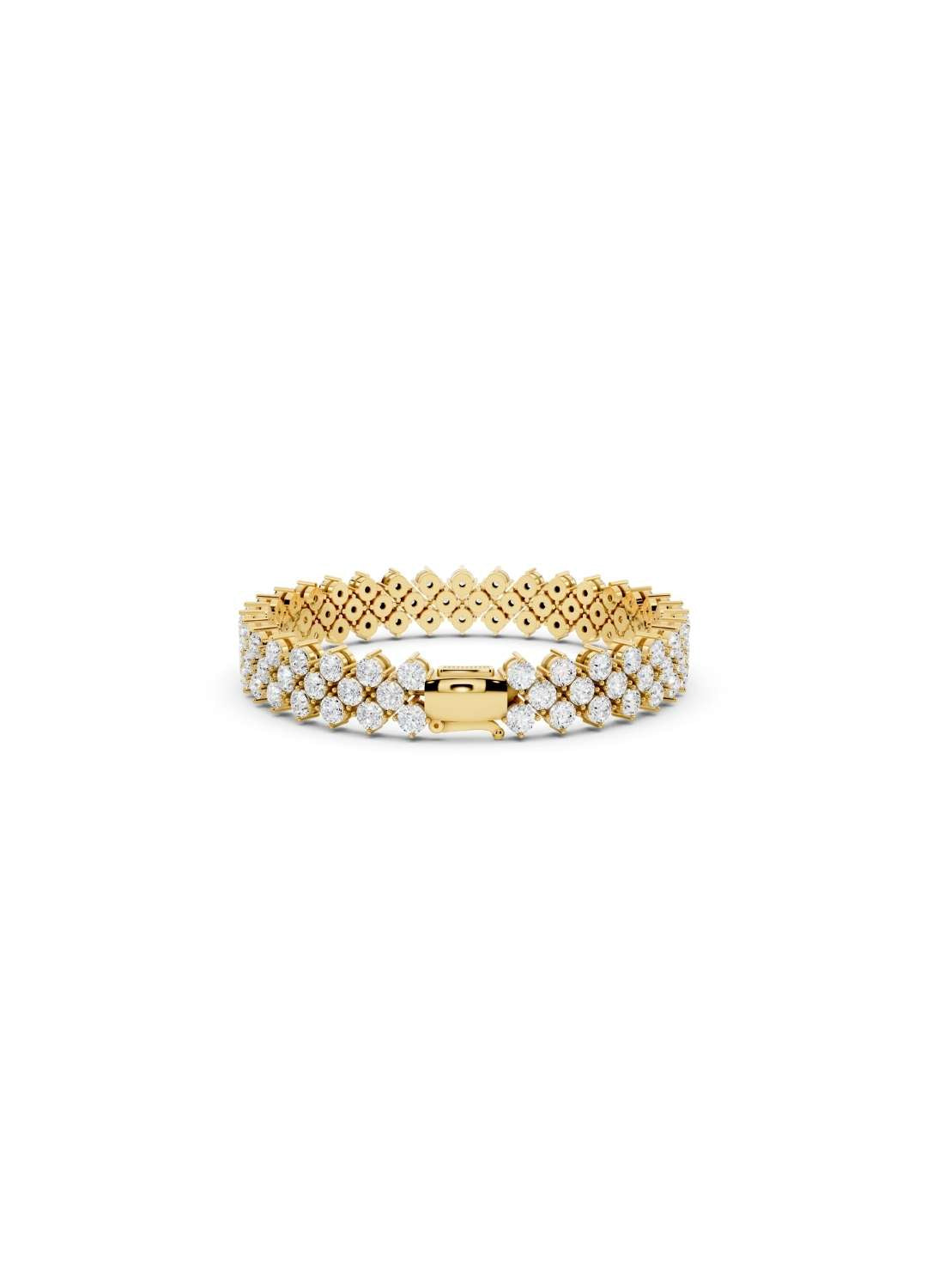 Diamond Cluster Tennis Bracelet Image 3