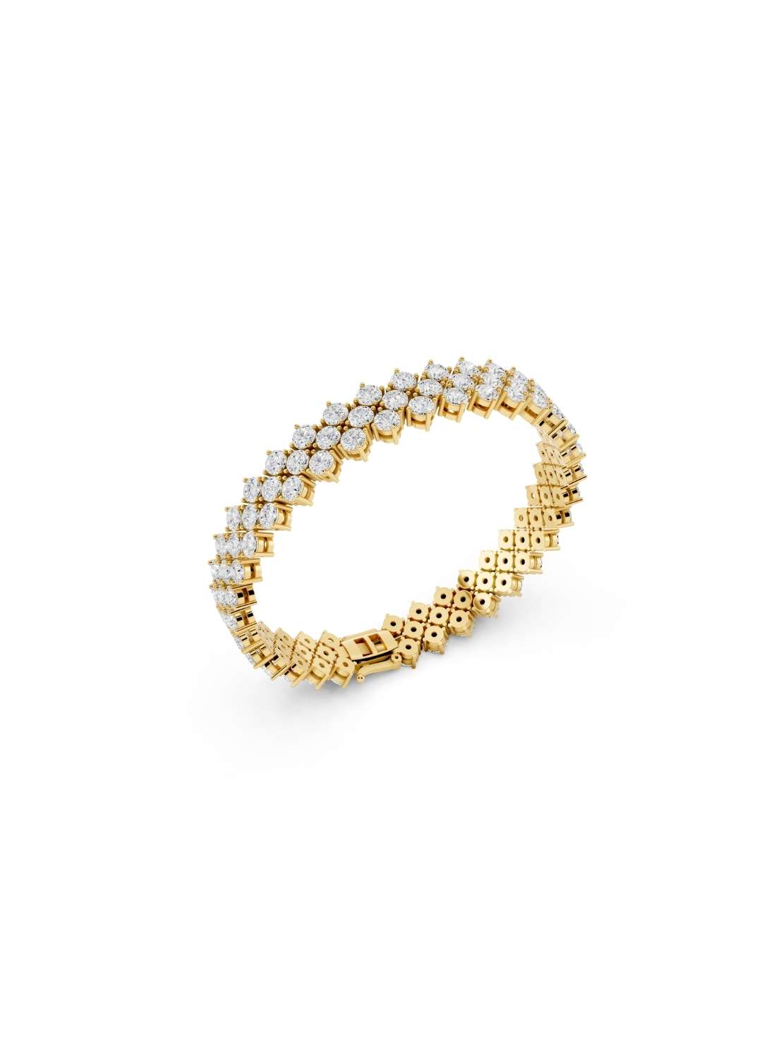 Diamond Cluster Tennis Bracelet Image 4