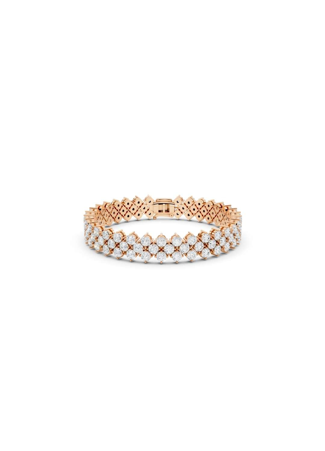 Diamond Cluster Tennis Bracelet Image 6