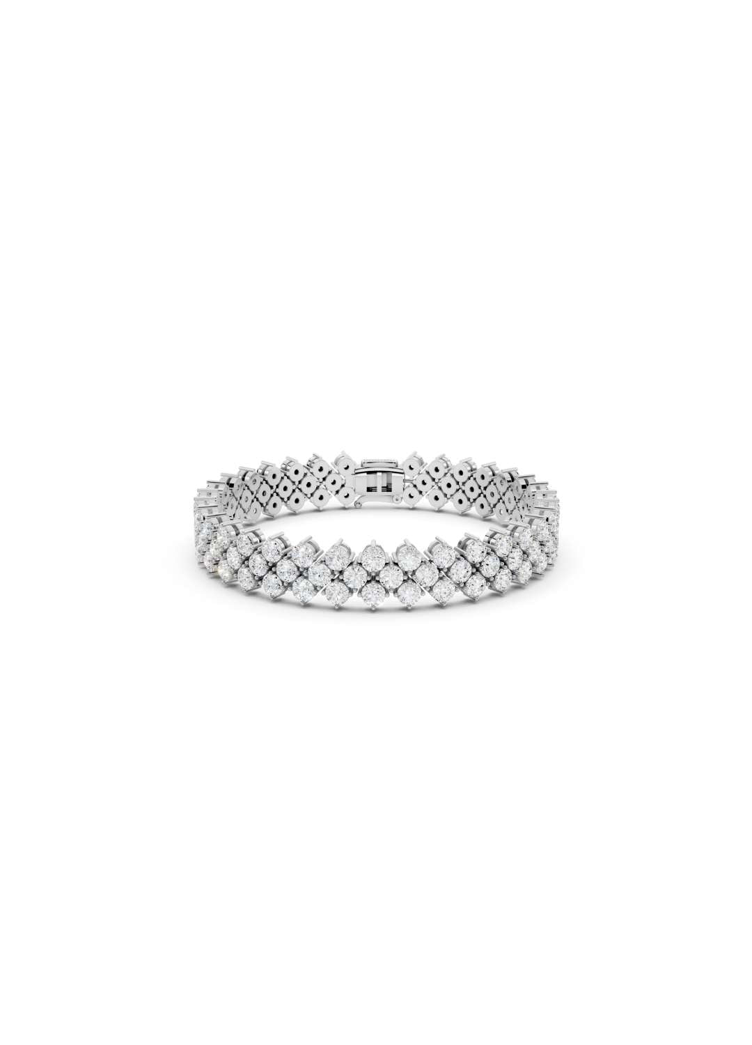 Diamond Cluster Tennis Bracelet Image 11