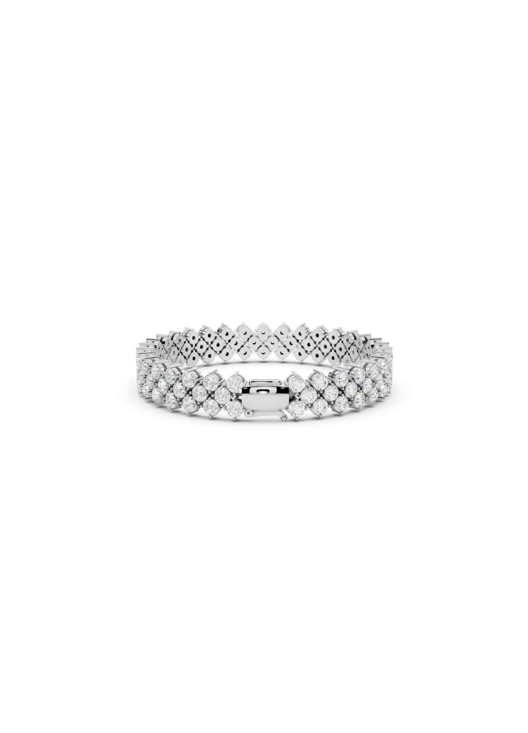 Diamond Cluster Tennis Bracelet Image 13