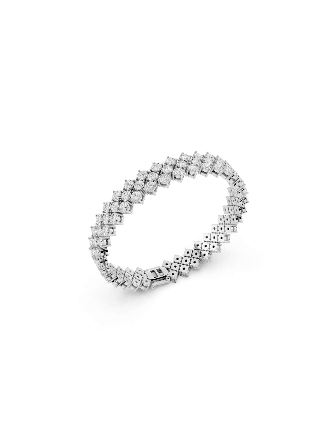 Diamond Cluster Tennis Bracelet Image 14