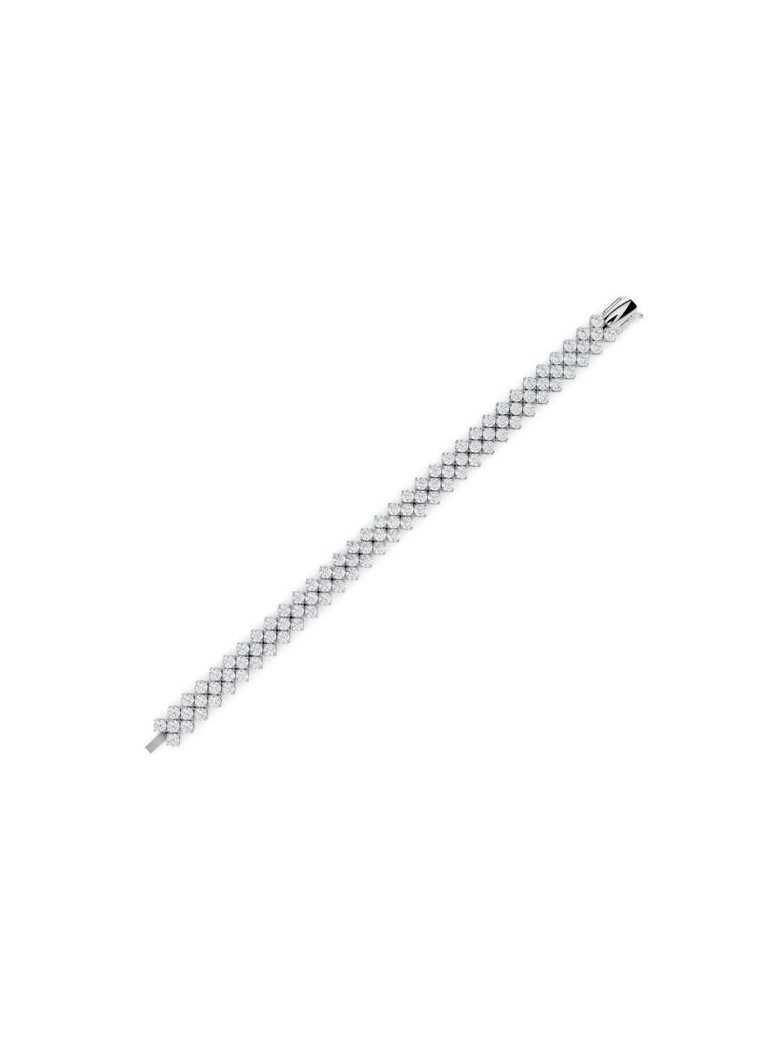 Diamond Cluster Tennis Bracelet Image 15