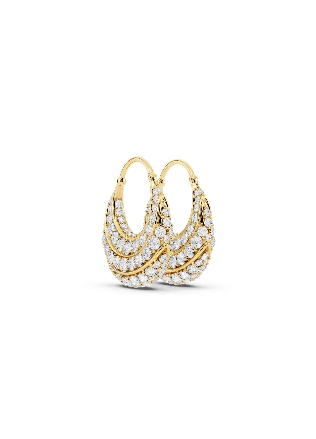 Diamond Crescent Hoop Earrings Image 1