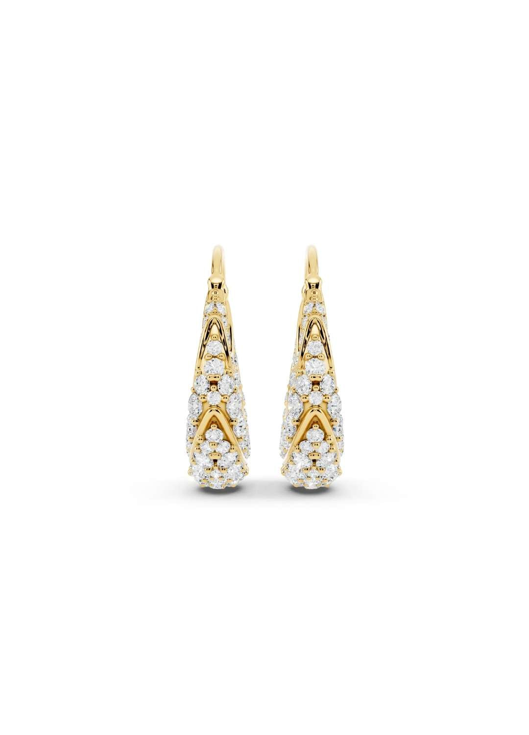 Diamond Crescent Hoop Earrings Image 5