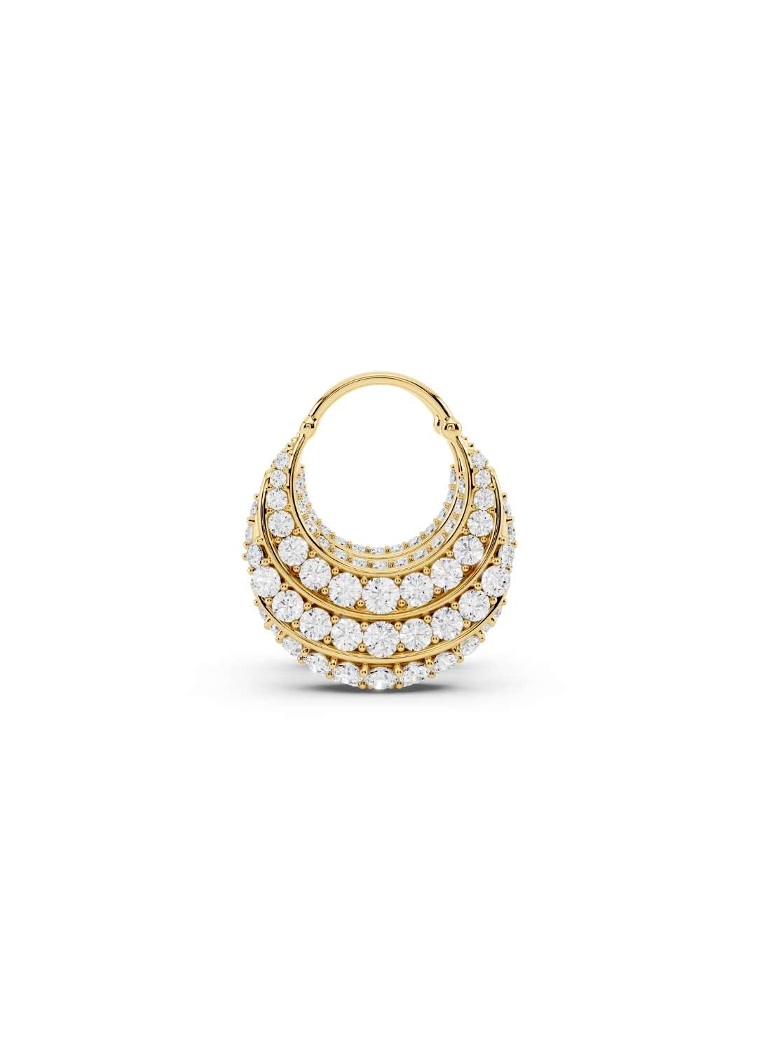 Diamond Crescent Hoop Earrings Image 3