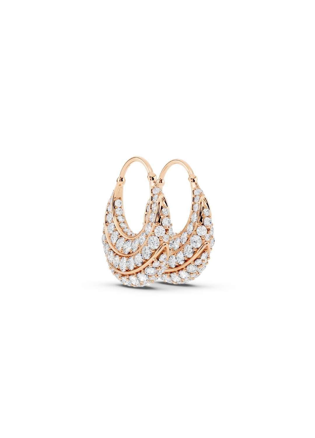 Diamond Crescent Hoop Earrings Image 6
