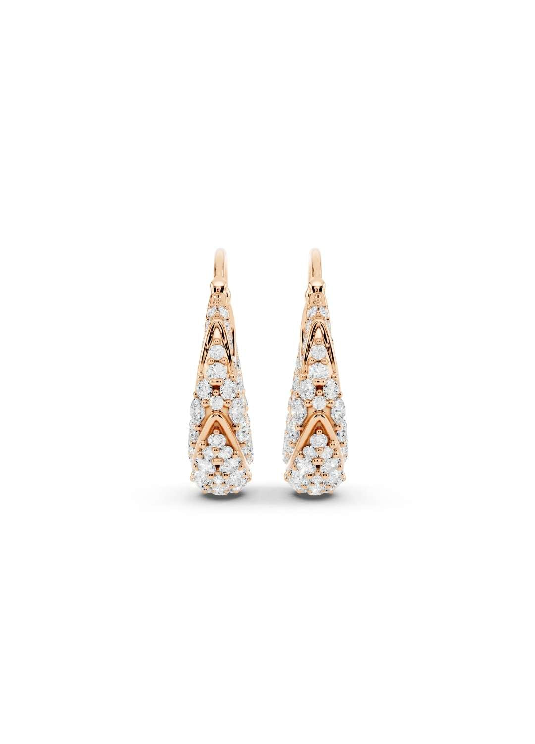 Diamond Crescent Hoop Earrings Image 10