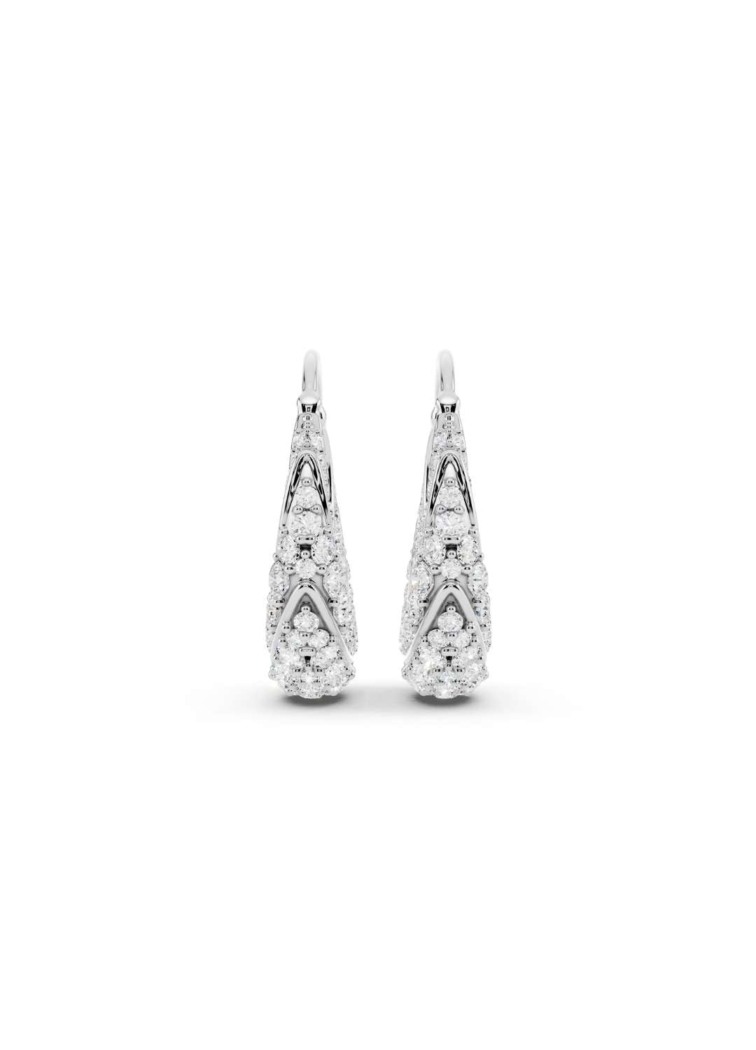 Diamond Crescent Hoop Earrings Image 15