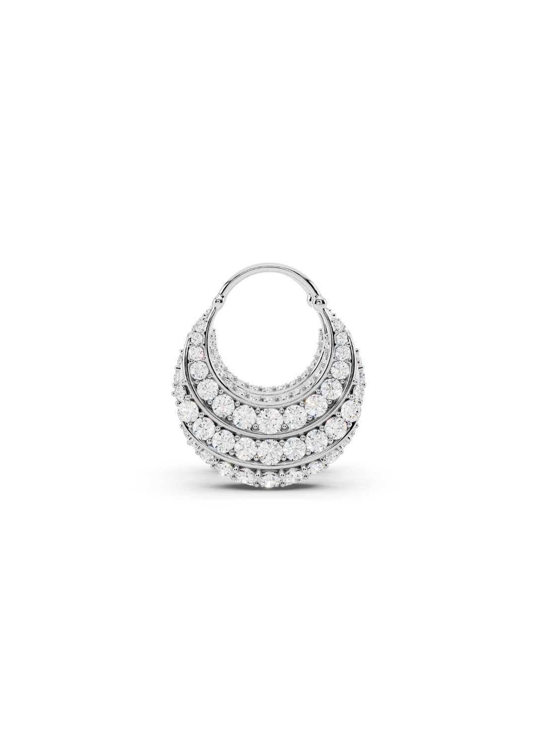 Diamond Crescent Hoop Earrings Image 13
