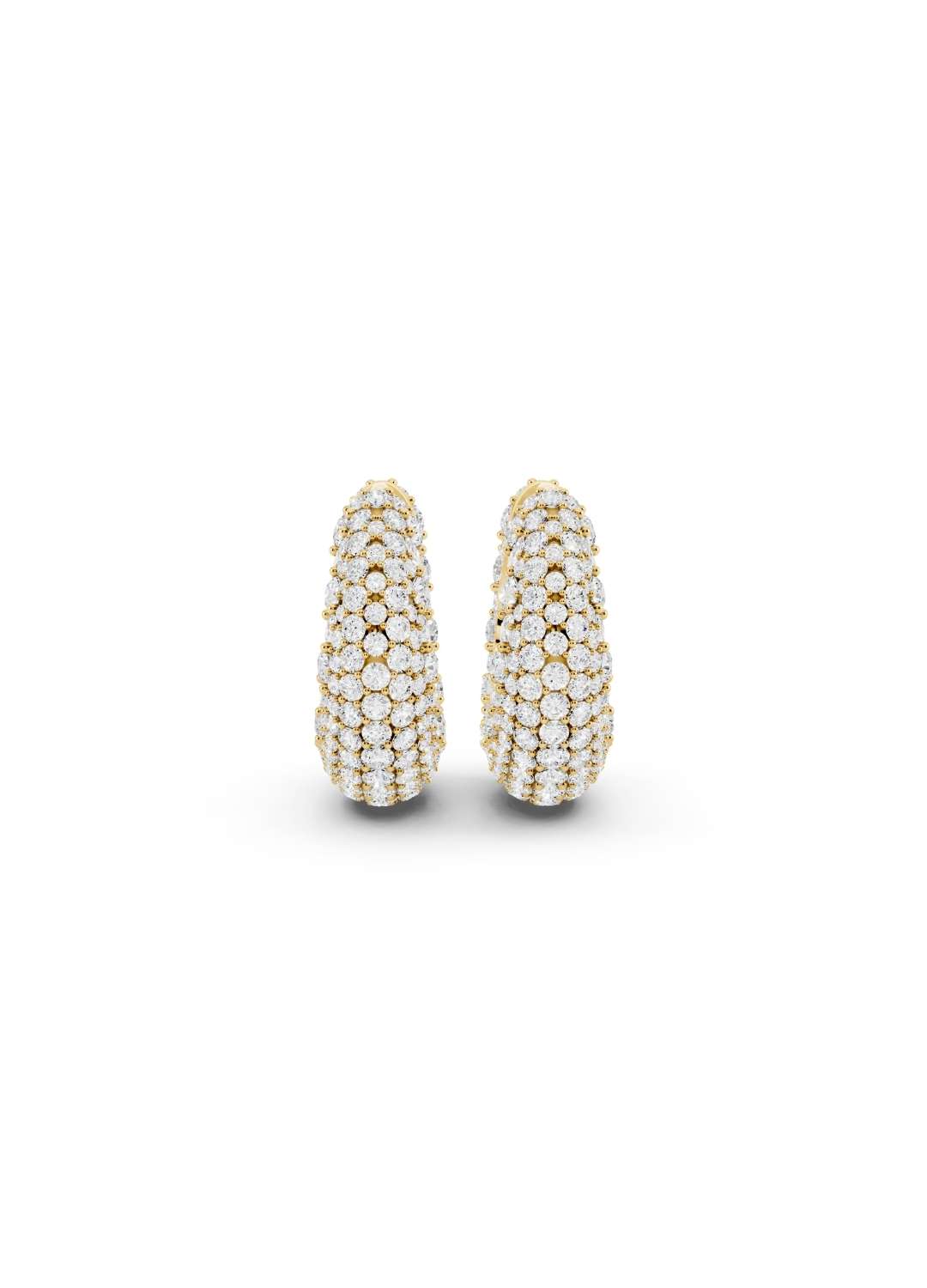Diamond Dome Hoop Earrings Image 1