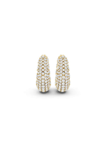 Diamond Dome Hoop Earrings Image 1