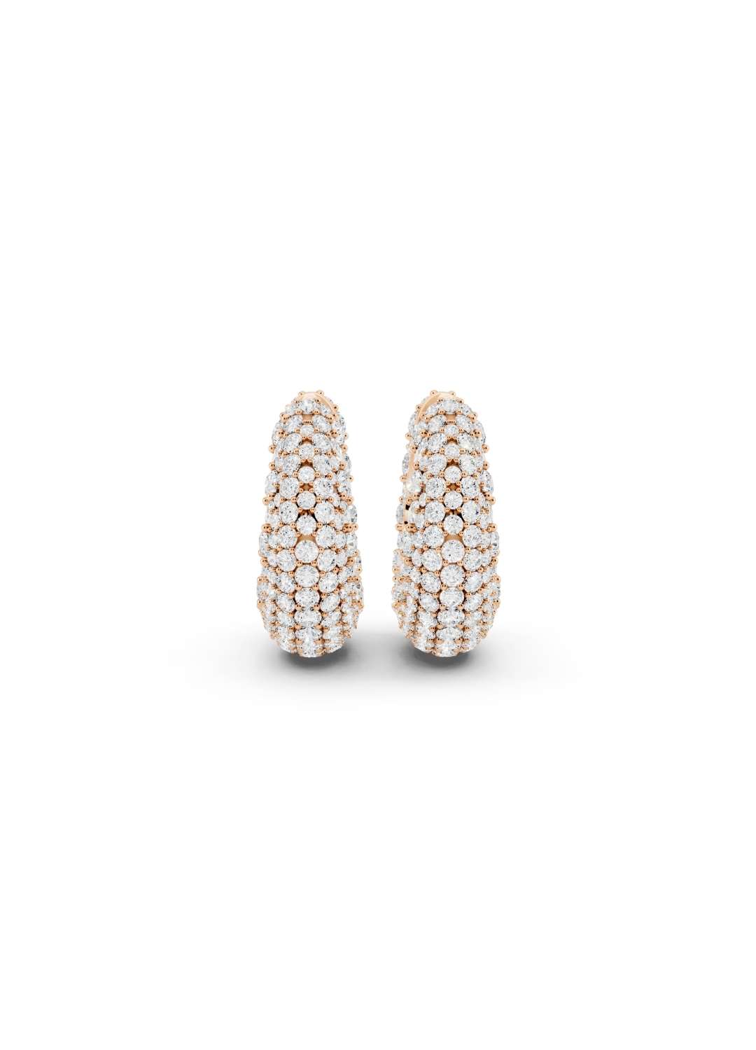 Diamond Dome Hoop Earrings Image 6