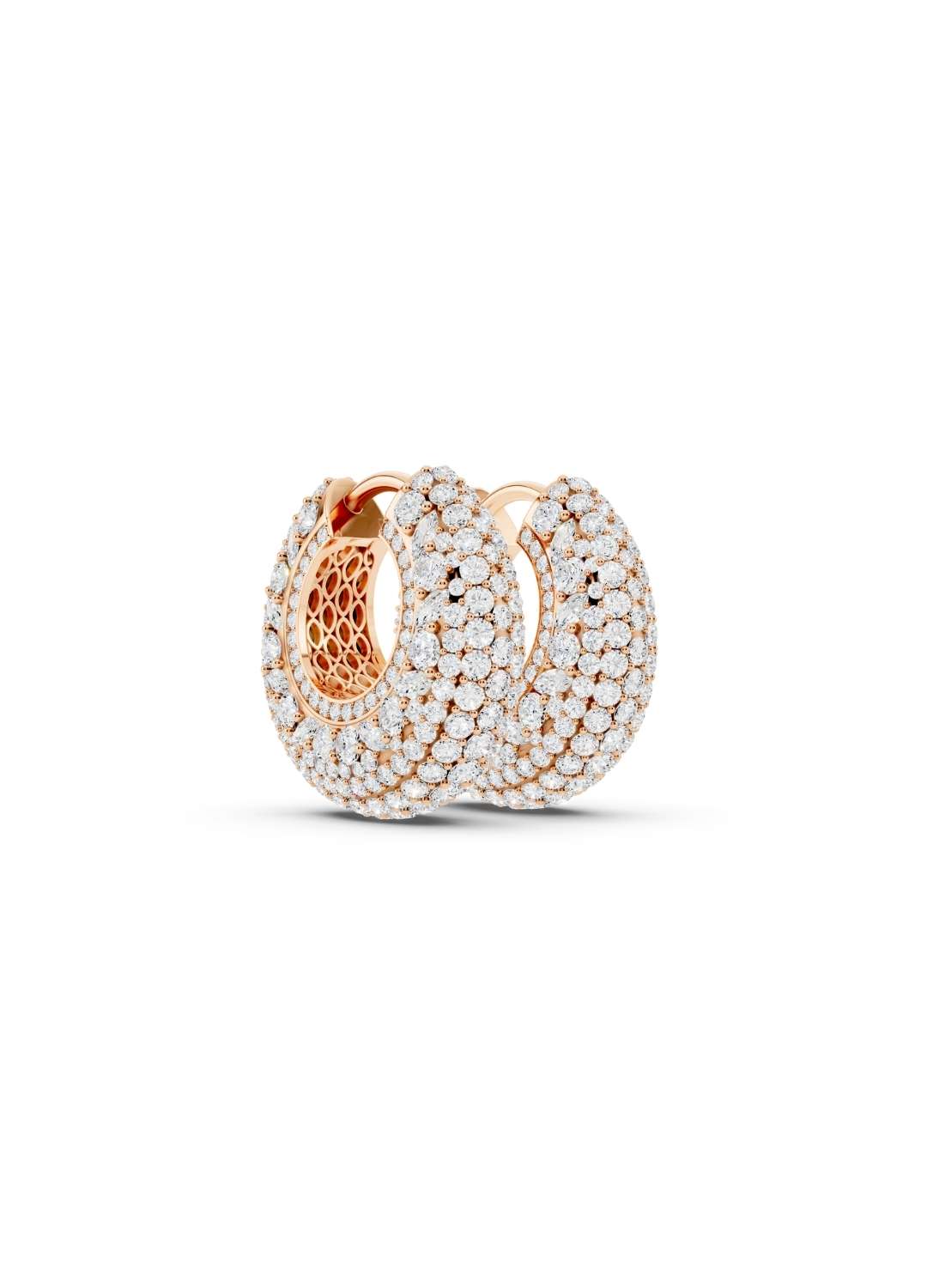 Diamond Dome Hoop Earrings Image 8