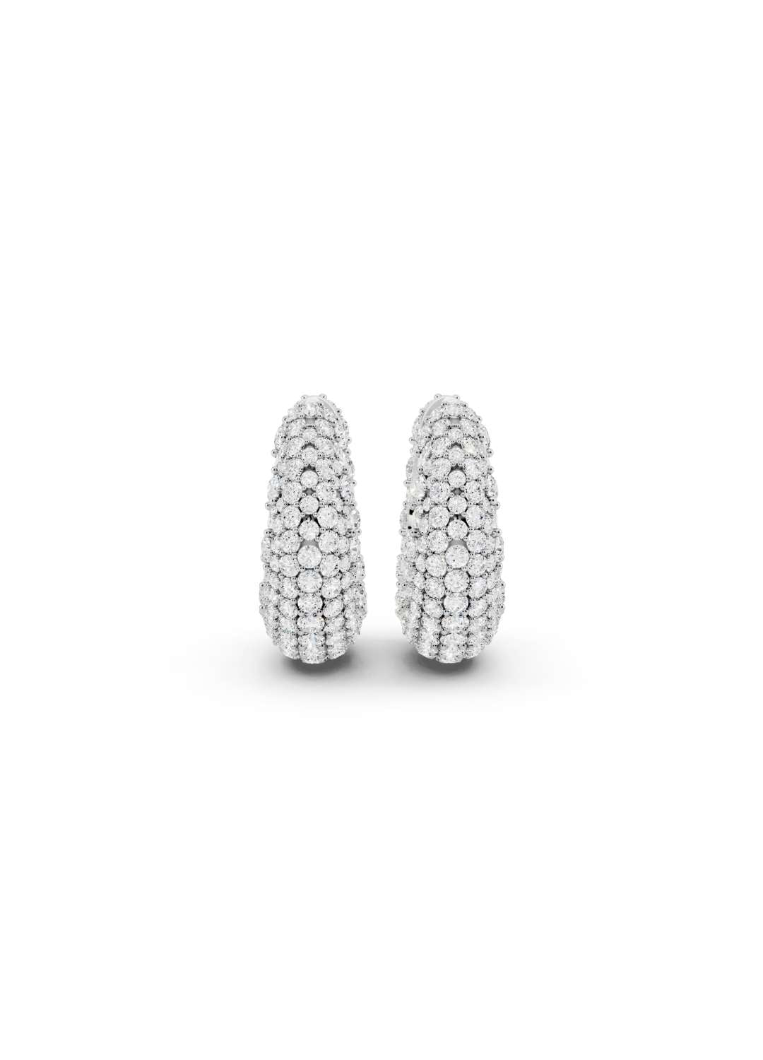 Diamond Dome Hoop Earrings Image 11
