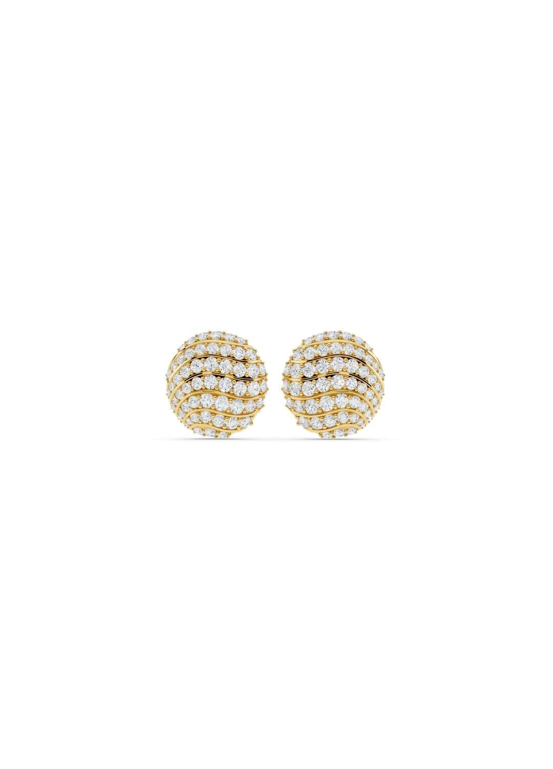 Diamond Dome Stud Earrings Image 1