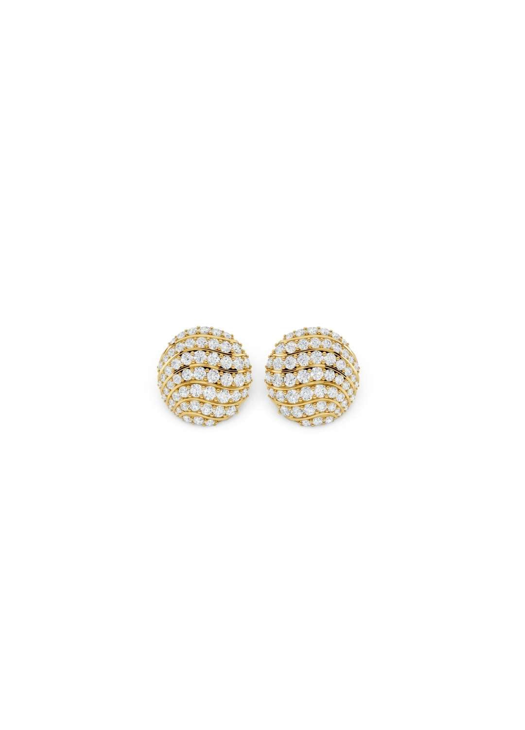 Diamond Dome Stud Earrings Image 3