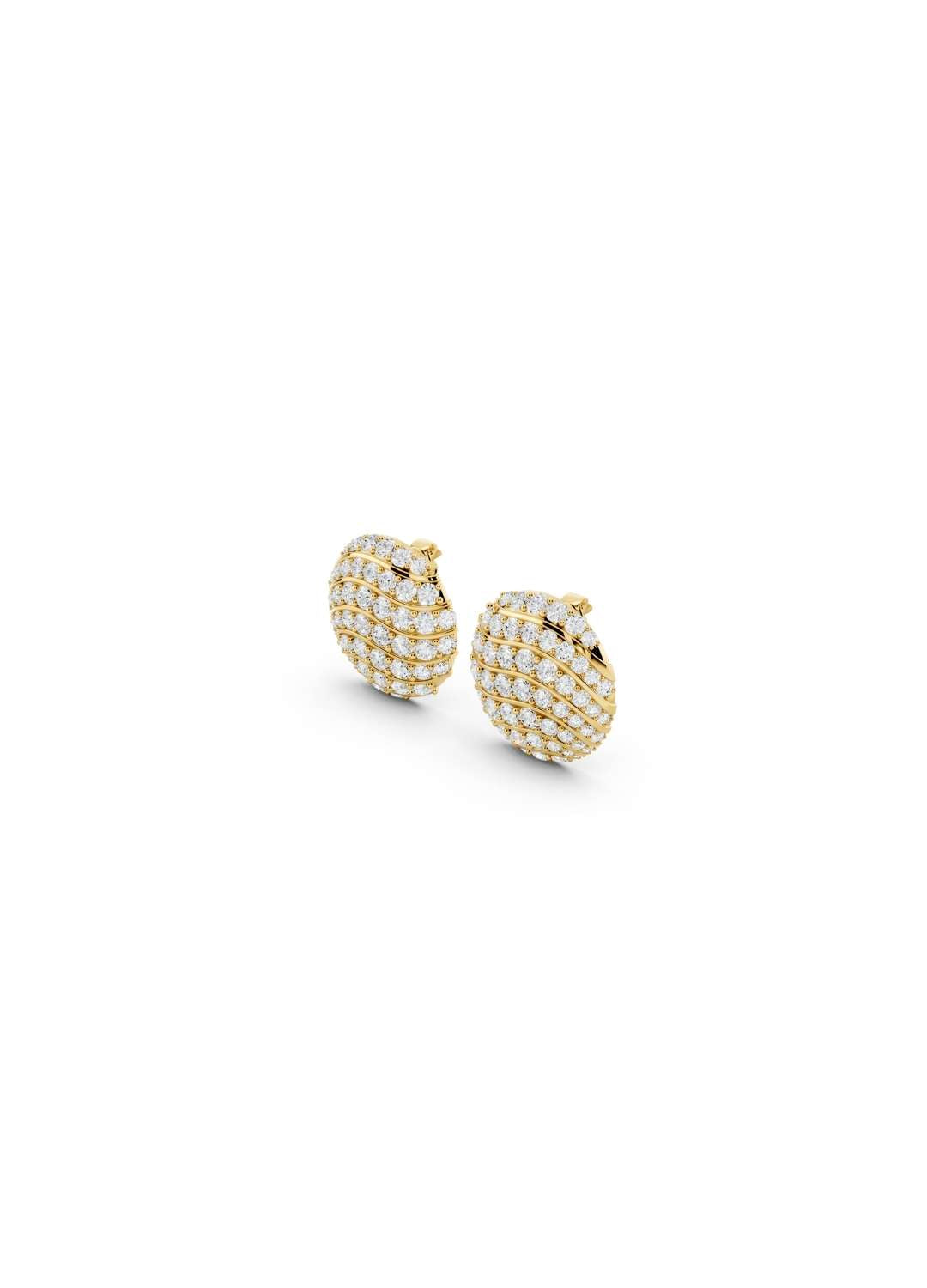 Diamond Dome Stud Earrings Image 2