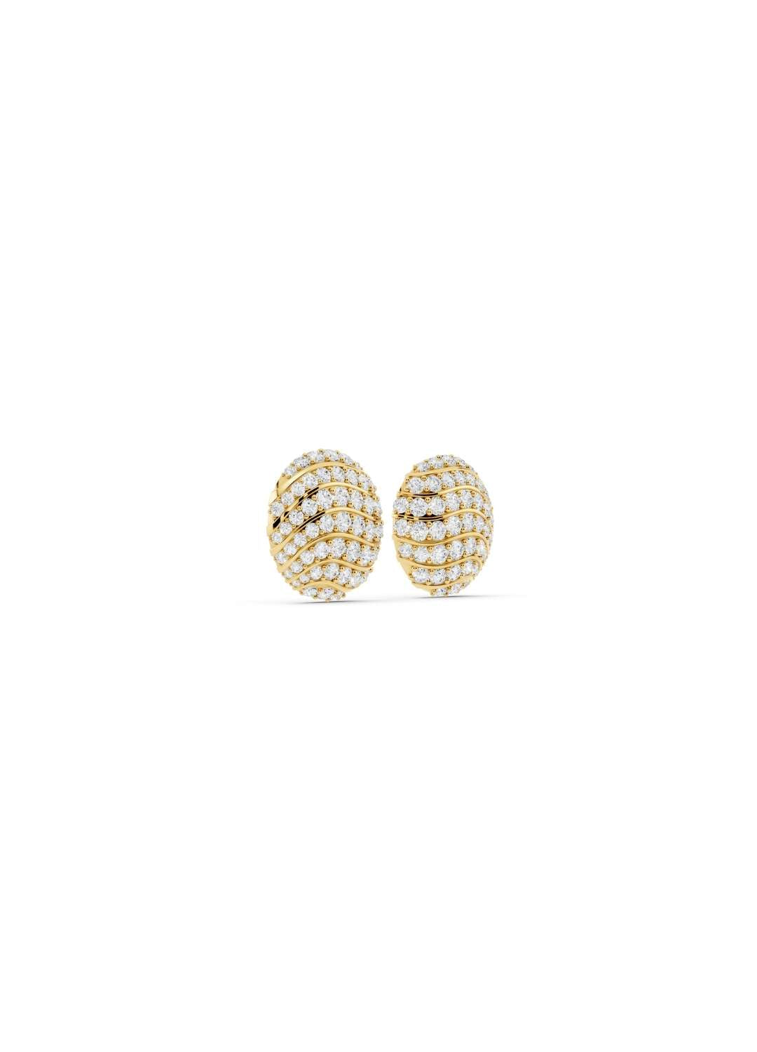 Diamond Dome Stud Earrings Image 4