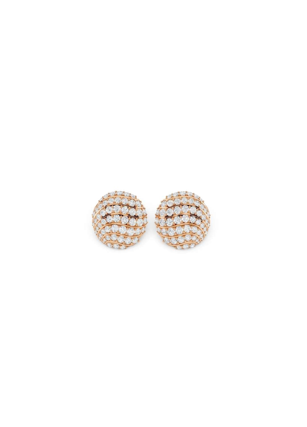 Diamond Dome Stud Earrings Image 6