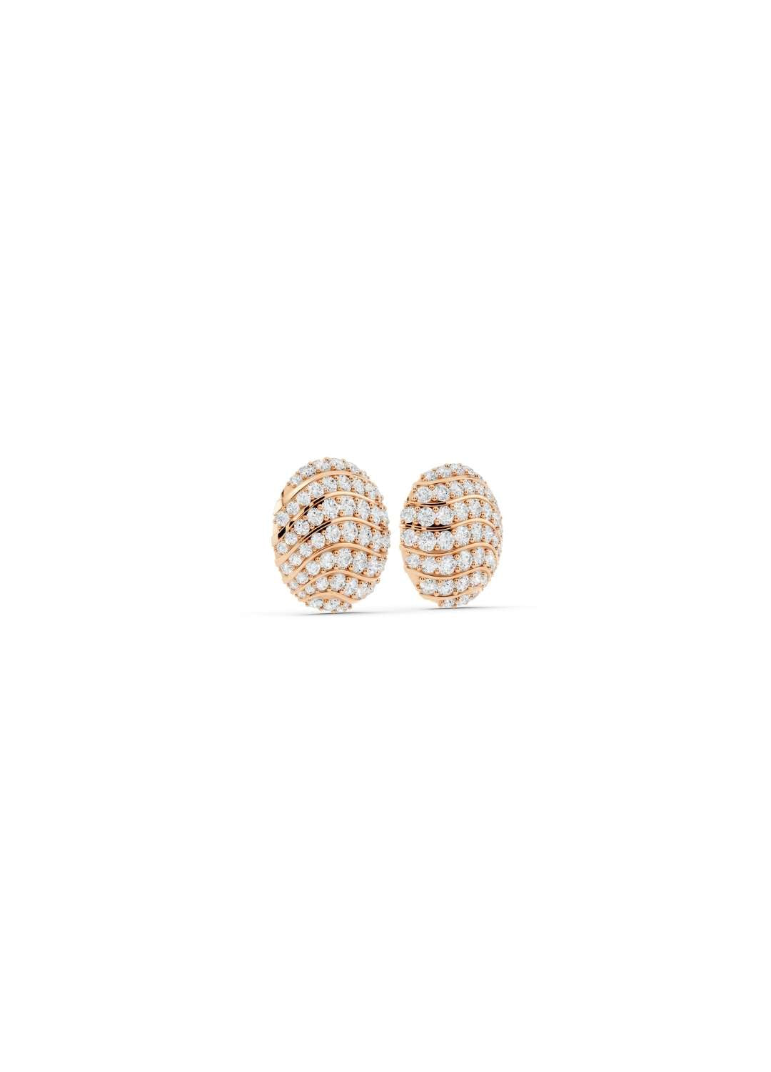 Diamond Dome Stud Earrings Image 9