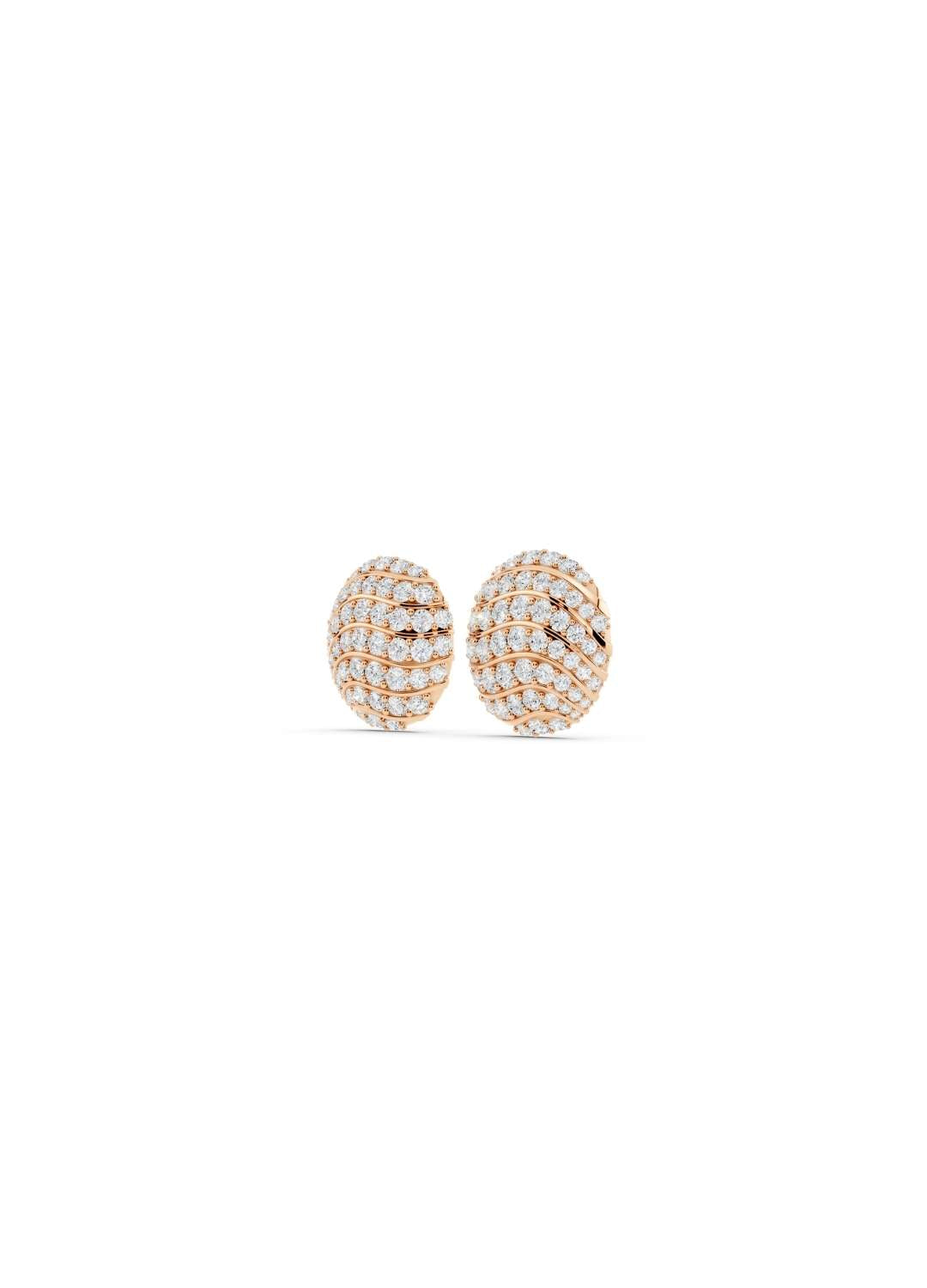 Diamond Dome Stud Earrings Image 10