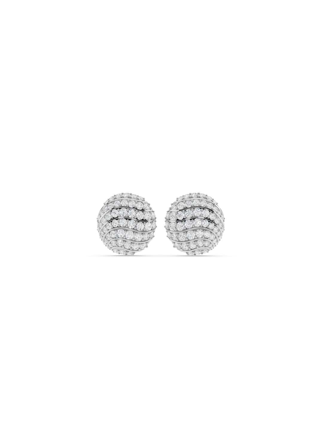 Diamond Dome Stud Earrings Image 11