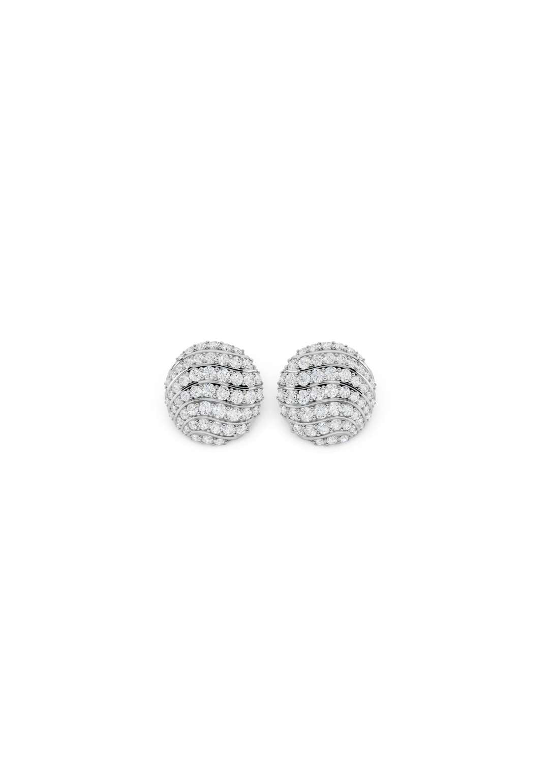Diamond Dome Stud Earrings Image 13