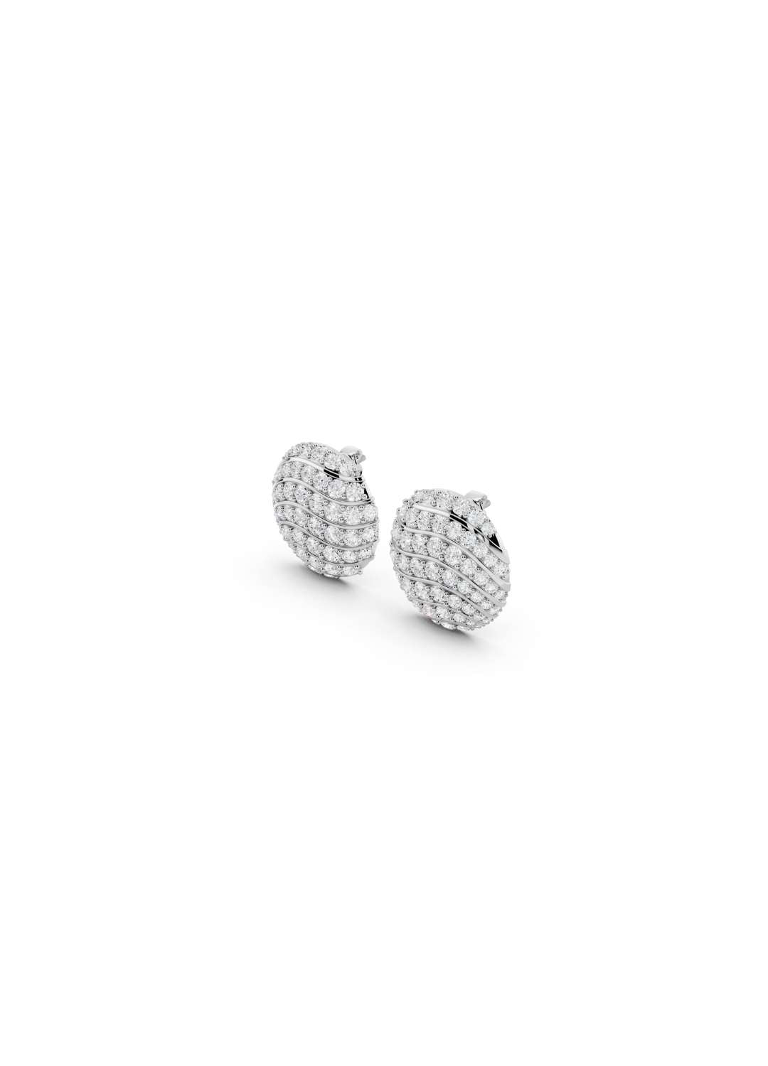 Diamond Dome Stud Earrings Image 12