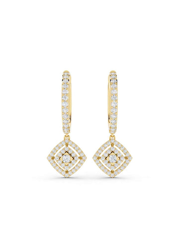 Diamond Halo Drop Hoops Image 1