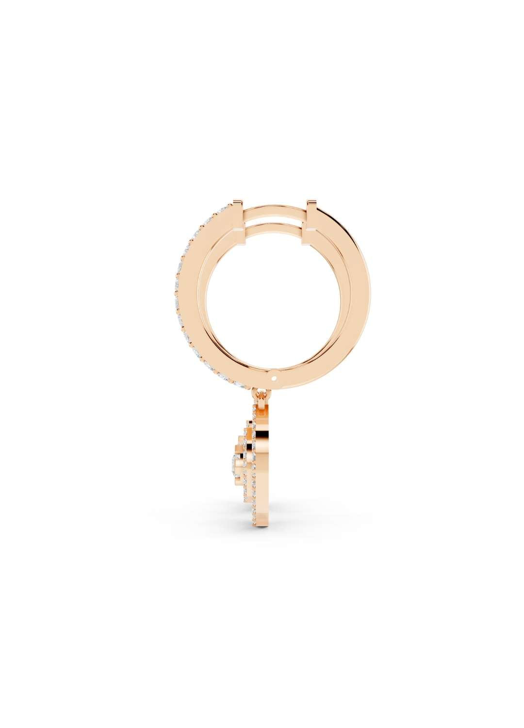 Diamond Halo Drop Hoops Image 10