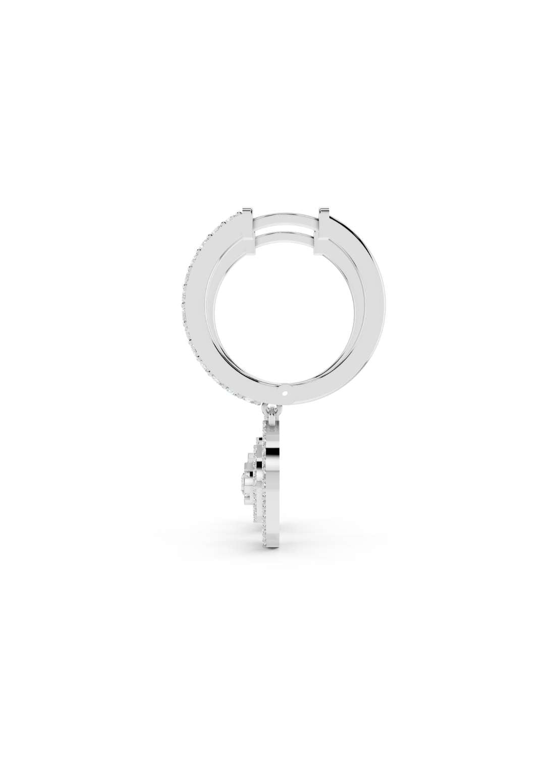 Diamond Halo Drop Hoops Image 15