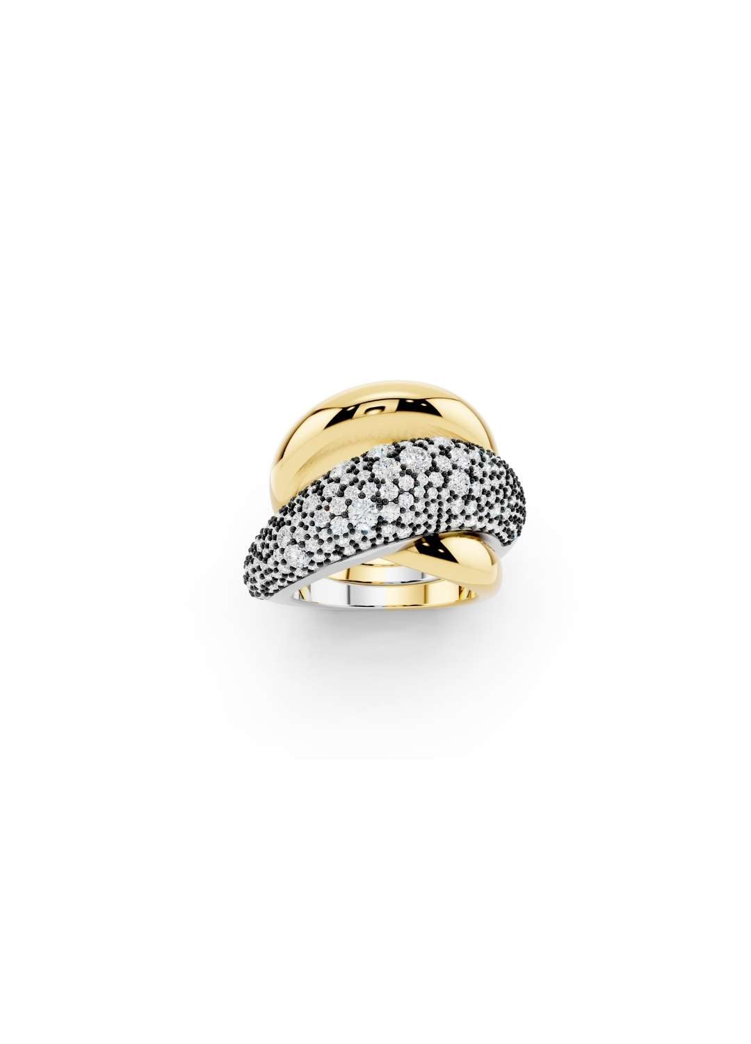 Diamond Pave Triple Band Ring Image 1