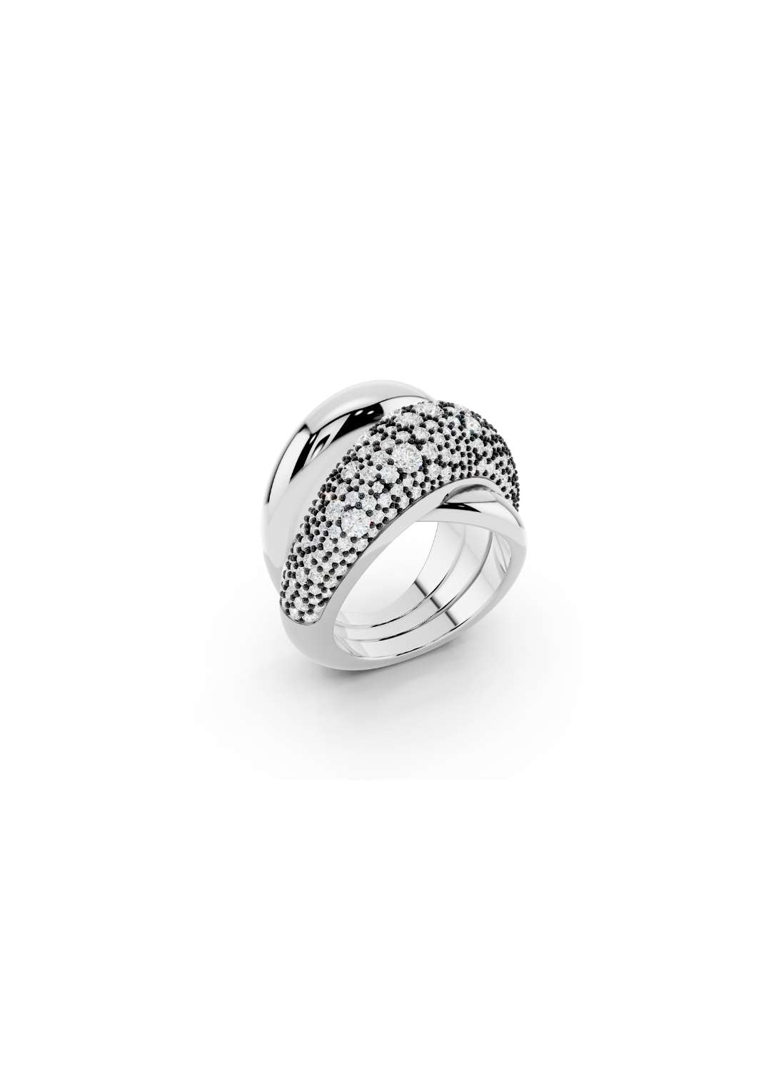 Diamond Pave Triple Band Ring Image 6