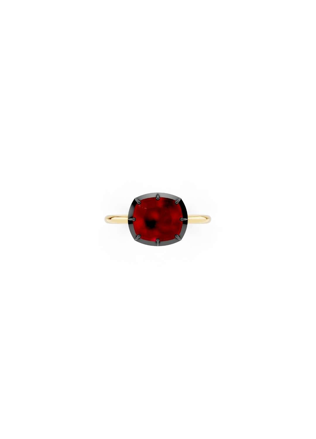 East-West Cushion Cut Ruby Ring Image 1
