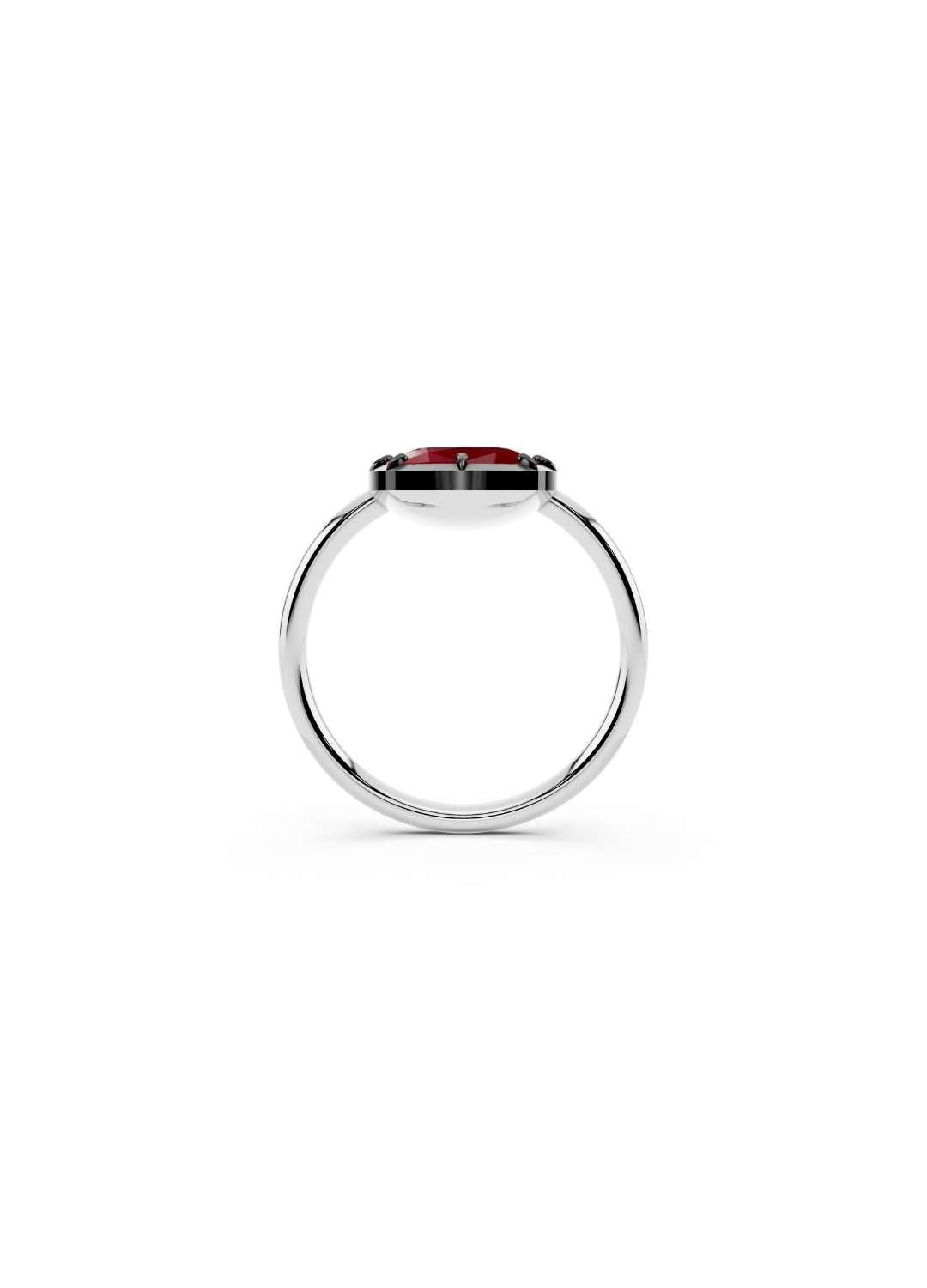 East-West Cushion Cut Ruby Ring Image 9