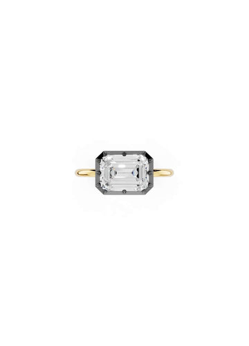 East-West Emerald Cut Diamond Ring Image 1