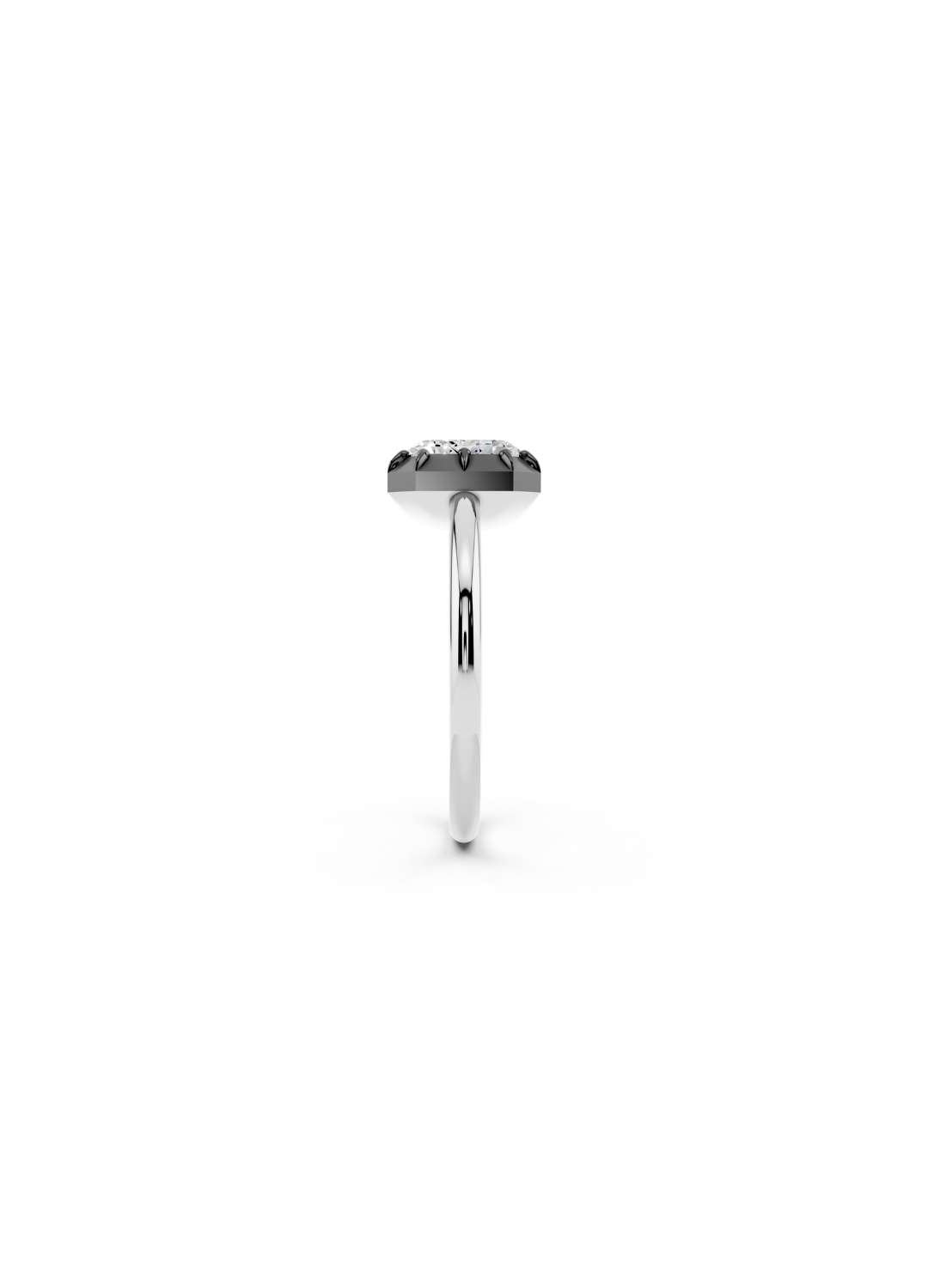 East-West Emerald Cut Diamond Ring Image 9