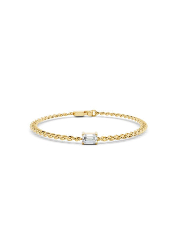 Emerald Cut Diamond Chain Bracelet Image 1