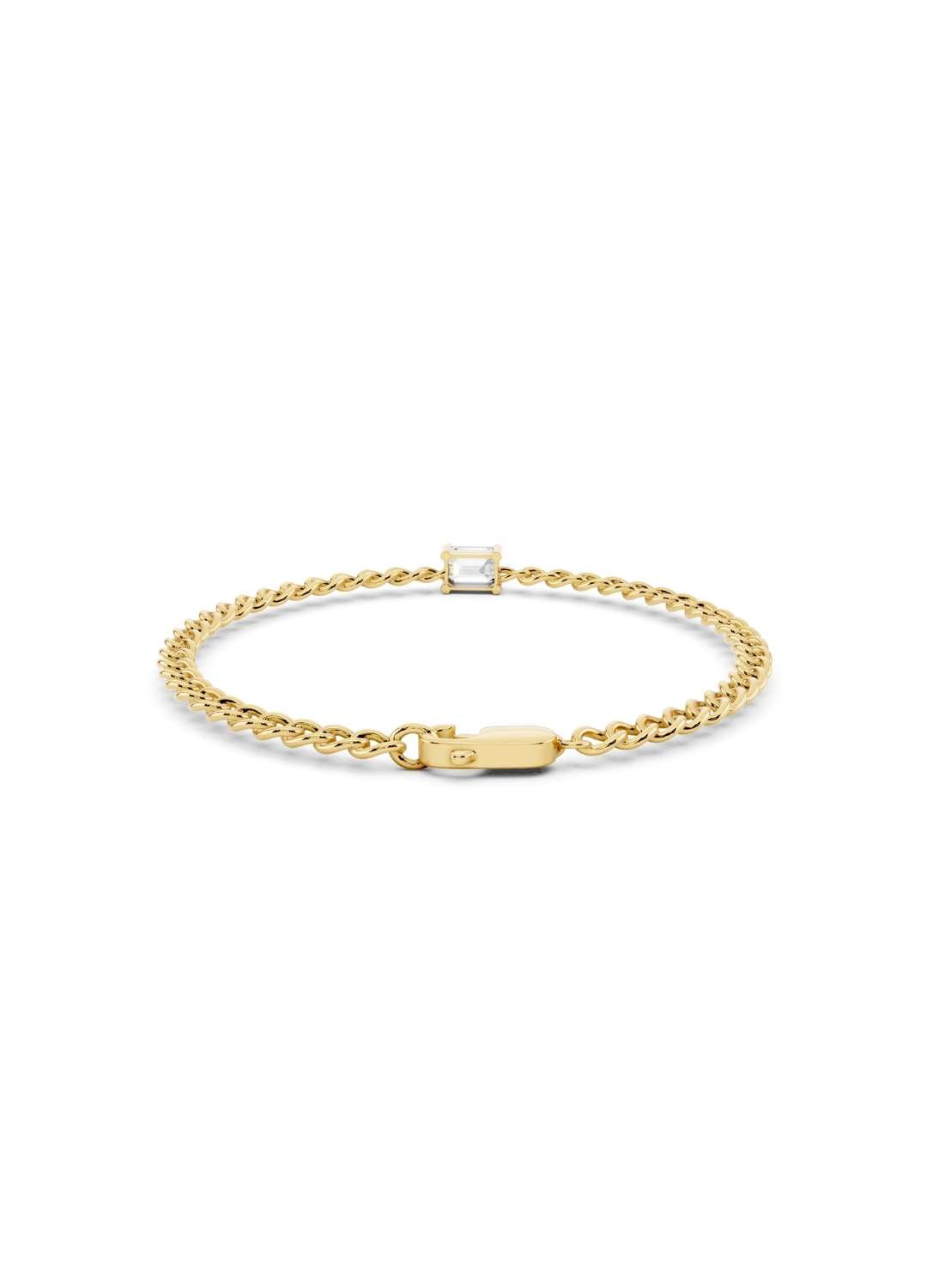 Emerald Cut Diamond Chain Bracelet Image 3