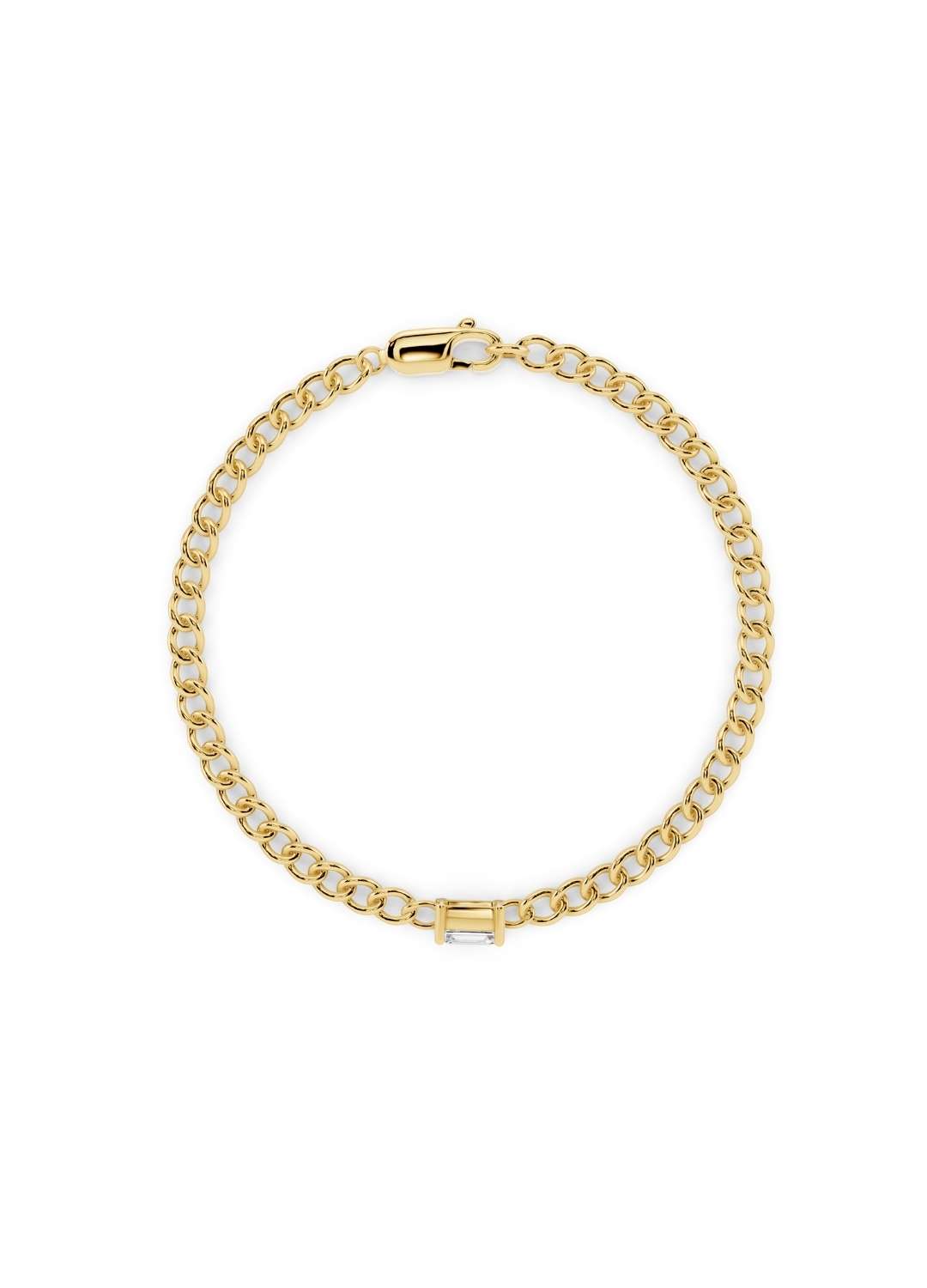 Emerald Cut Diamond Chain Bracelet Image 4