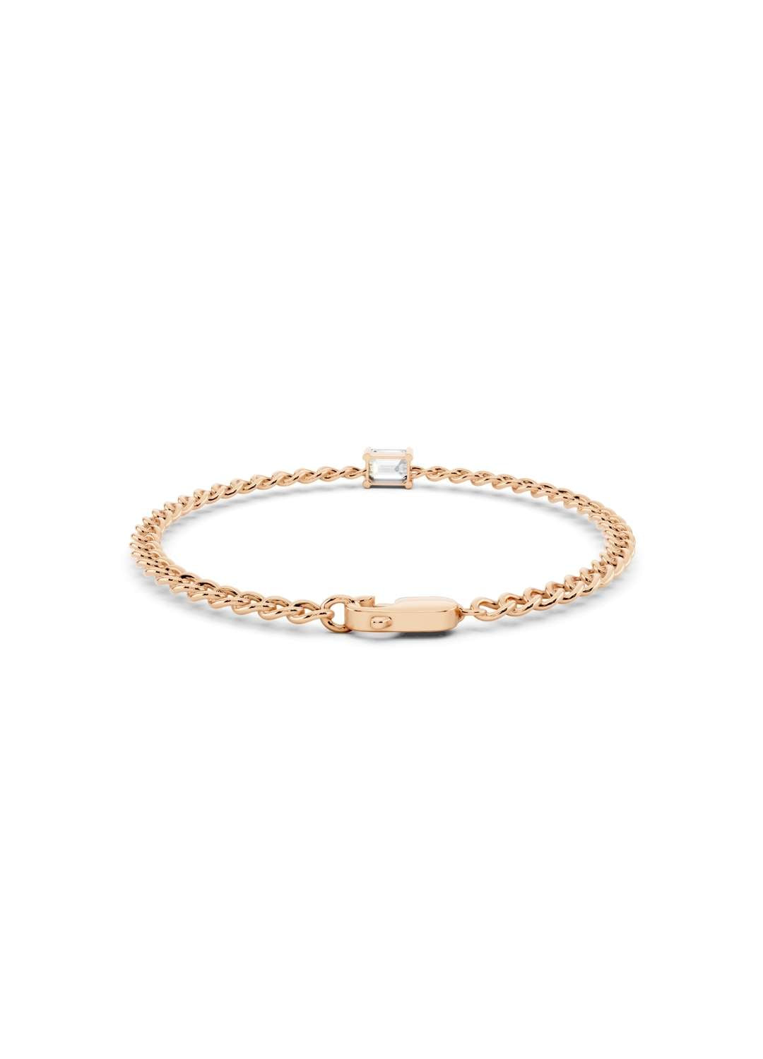 Emerald Cut Diamond Chain Bracelet Image 7