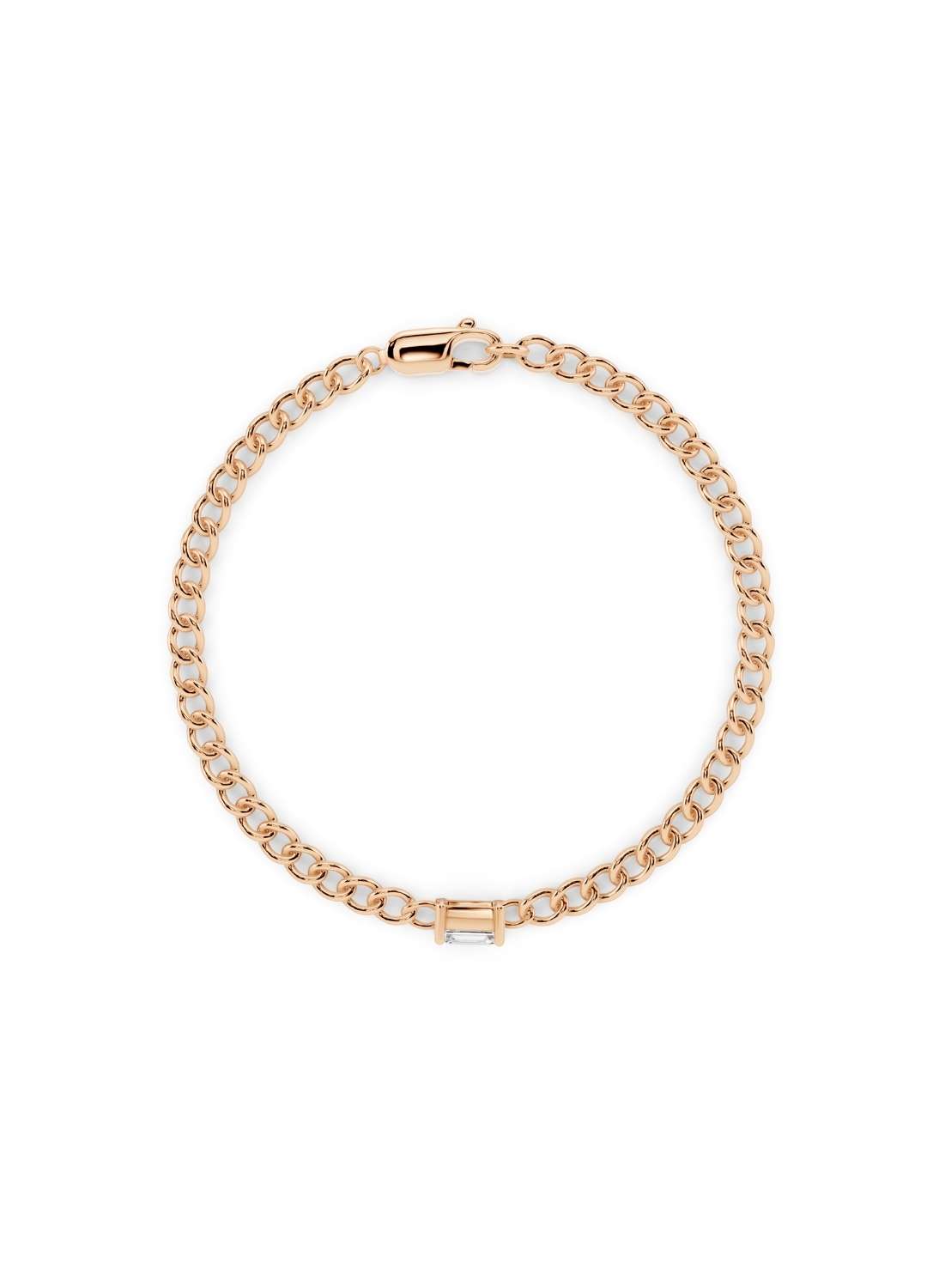 Emerald Cut Diamond Chain Bracelet Image 8