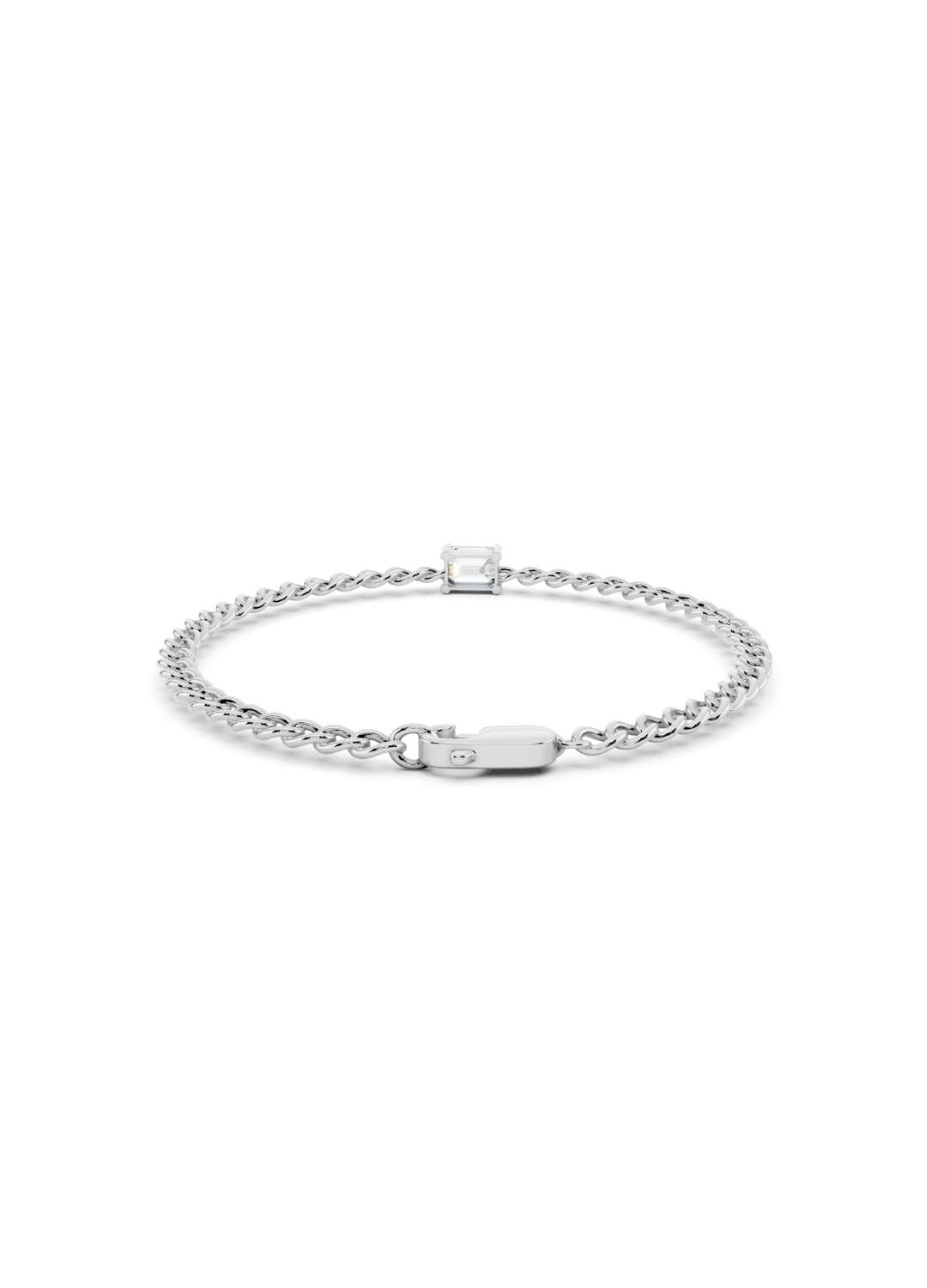 Emerald Cut Diamond Chain Bracelet Image 11
