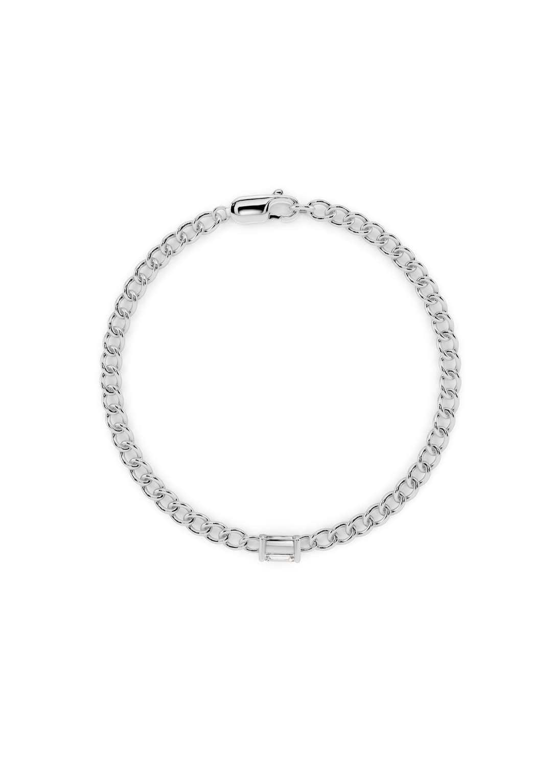 Emerald Cut Diamond Chain Bracelet Image 12