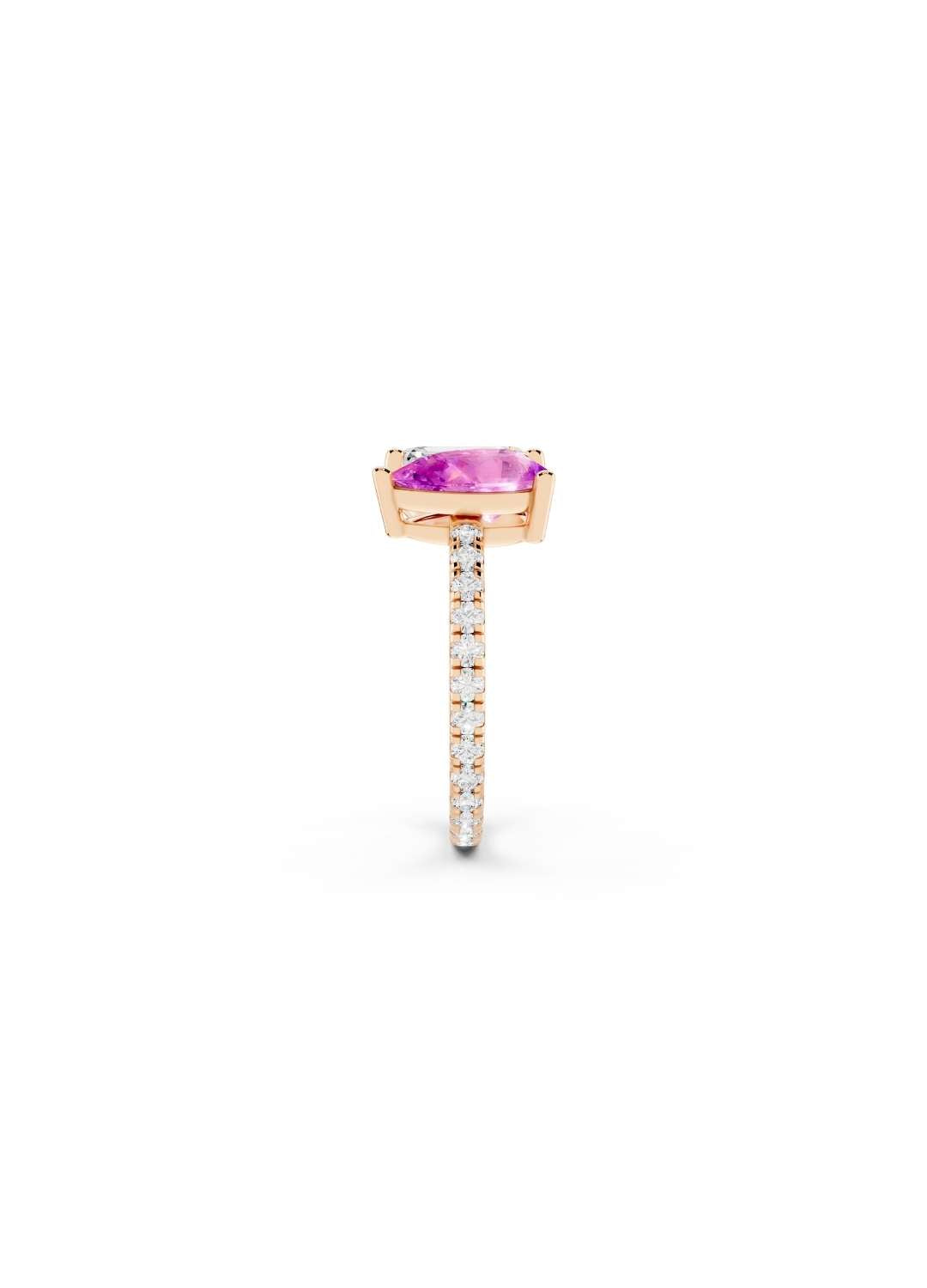Emerald-Cut Diamond & Pink Sapphire Toi-et-Moi Ring Image 10