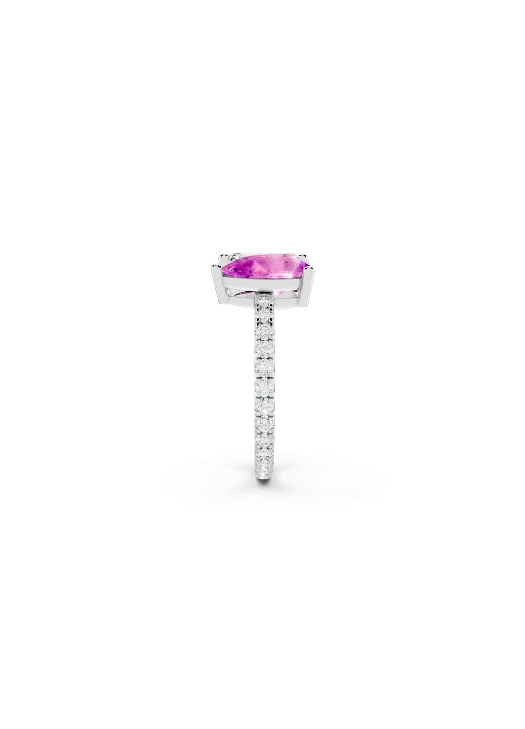 Emerald-Cut Diamond & Pink Sapphire Toi-et-Moi Ring Image 15
