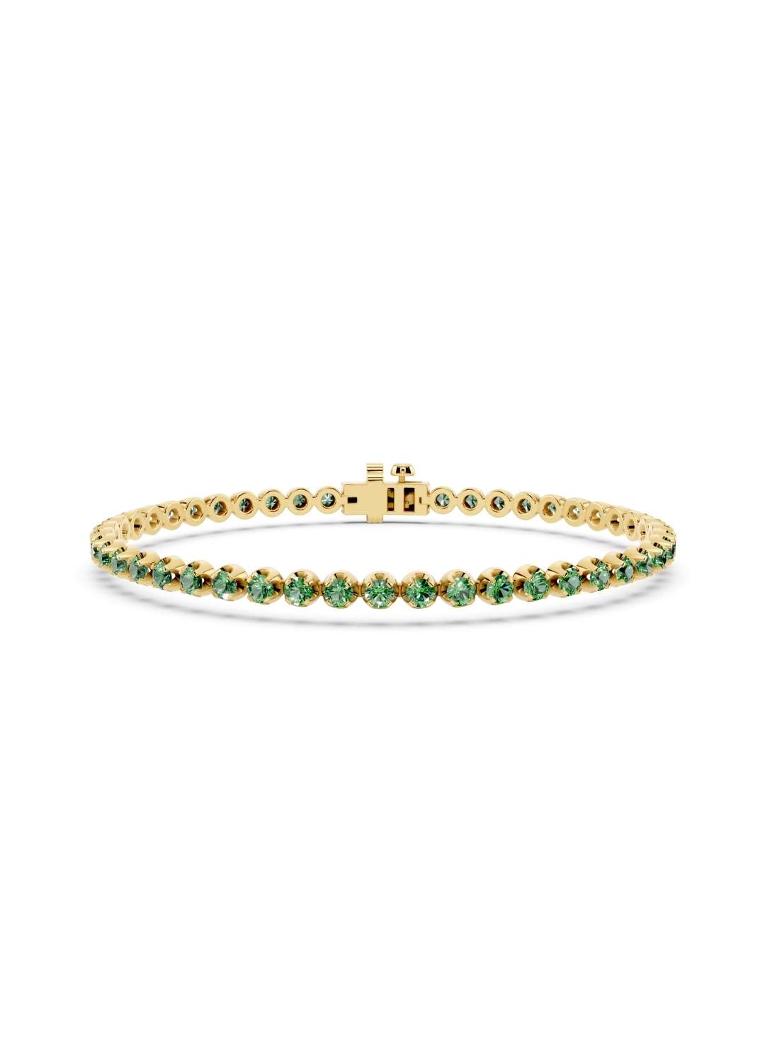 Emerald Bezel Tennis Bracelet Image 1